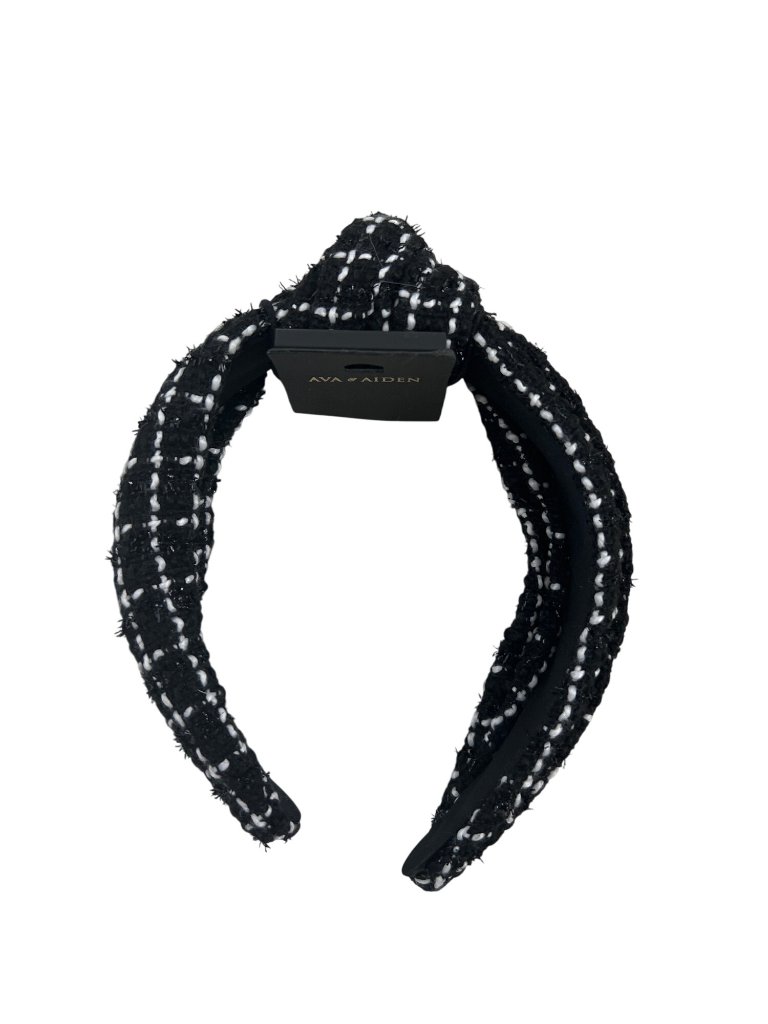 Ava & Aiden Black & White Tweed Slip-On Headband With Sparkle Detail